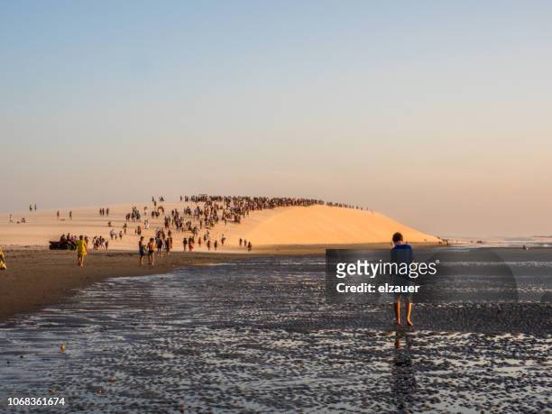 boy on jericoacoara beach in brasil. - jericoacoara stock pictures, royalty-free photos & images