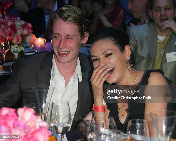 Macaulay Culkin and girlfriend Mila Kunis during Ubid.com Joins Forces with Hollywood Stars to Launch Celebrity Auction to Benefit Hurricane Victims...