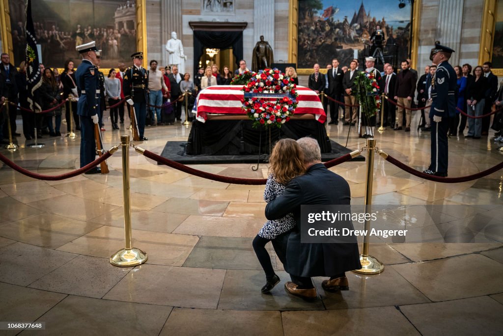 President George H.W. Bush Lies In State At U.S. Capitol