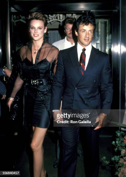 Brigitte Nielsen and Sylvester Stallone during Sylvester Stallone and Brigitte Nielsen Sighting Outside Le Cirque Restaurant in New York City -...