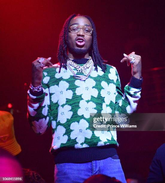 Quavo of the group Migos attends a Party at Story Nightclub on November 15, 2018 in Miami Beach, Florida.