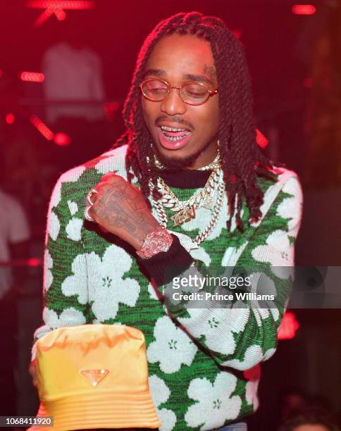 Quavo of the group Migos attends a Party at Story Nightclub on November 15, 2018 in Miami Beach, Florida.