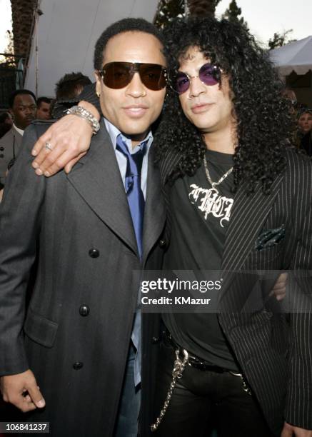 Lenny Kravitz and Slash during 32nd Annual American Music Awards - Red Carpet at Shrine Auditorium in Los Angeles, California, United States.