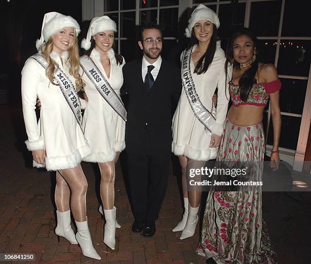 Allie LaForce, Miss Teen USA 2005, Chelsea Cooley, Miss USA 2005, Antonio Campos, Natalia Glebova, Miss Universe 2005, and Sanjana Jon