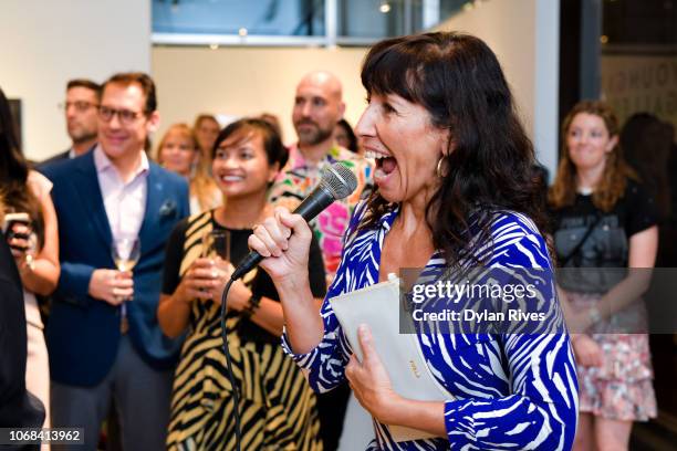 Lisa Leone speaks at the National YoungArts Foundation Miami Art Week Supper Club at YoungArts on December 3, 2018 in Miami, Florida.