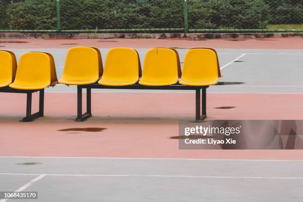 waiting seats at playground - stadium sideline stock pictures, royalty-free photos & images