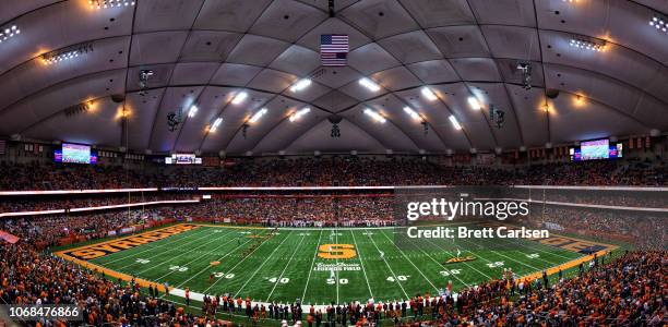 Editors note: this is a digitally created panorama** General view during the game between the Syracuse Orange and the Louisville Cardinals at the...