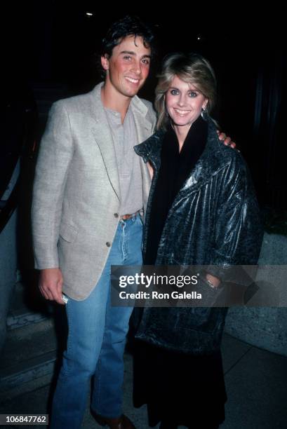 Matt Lattanzi and Olivia Newton-John during Matt Lattanzi and Olivia Newton-John Sighting at Chasen's Restaurant in Beverly Hills - December 1, 1983...