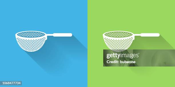 ilustrações de stock, clip art, desenhos animados e ícones de drainer icon with long shadow - colander