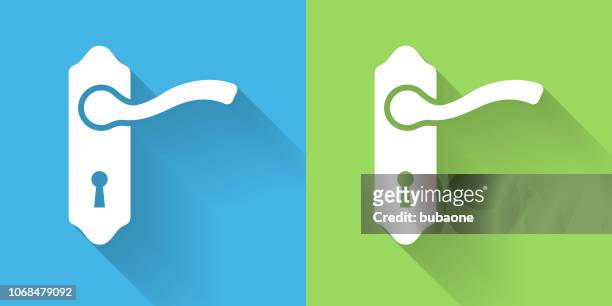 doorknob icon with long shadow - doorknob stock illustrations