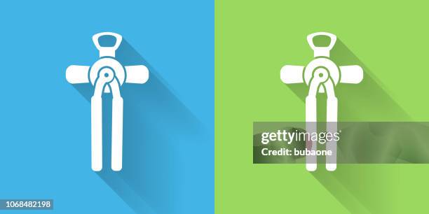 can opener icon with long shadow - can opener stock illustrations