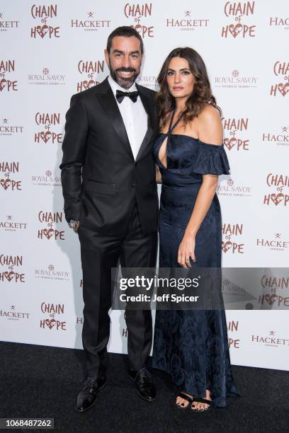 Robert Pires and Jessica Le Marie Pires attend the Chain Of Hope Gala Ball 2018 at Old Billingsgate on November 16, 2018 in London, England.