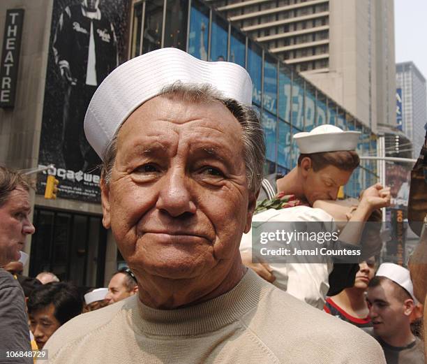 Carl Muscarello during VJ Day 60th Anniversary: The Original Nurse and Sailor from Alfred Eisenstadt Photo "The Kiss" Appear in Times Square at Times...