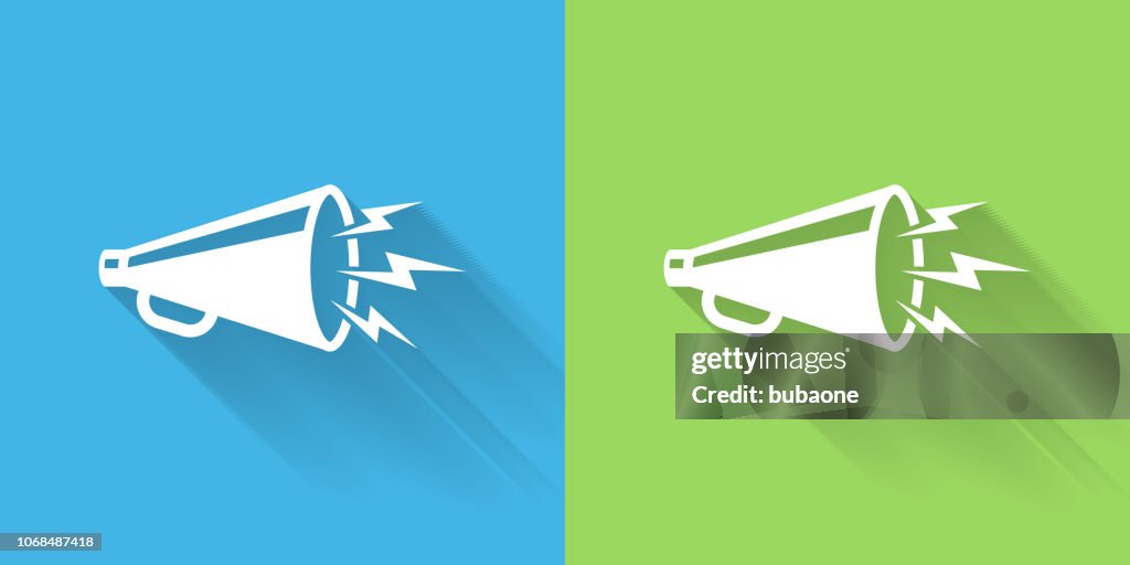 Megaphone Icon with Long Shadow