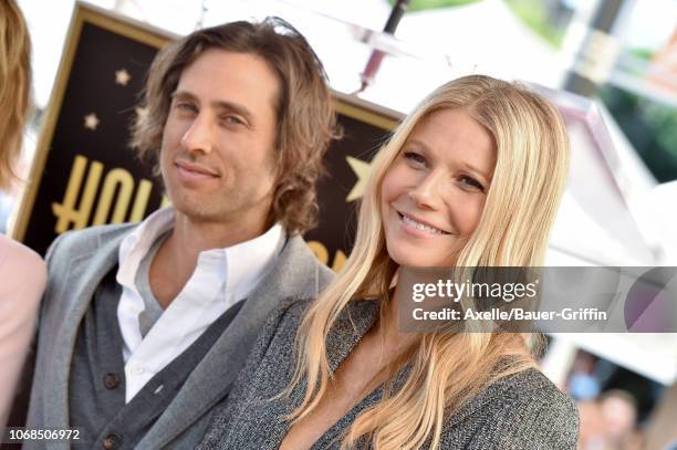 Brad Falchuk and Gwyneth Paltrow attend the ceremony honoring Ryan Murphy with star on the Hollywood Walk of Fame on December 4, 2018 in Hollywood,...