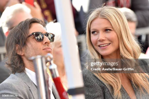 Brad Falchuk and Gwyneth Paltrow attend the ceremony honoring Ryan Murphy with star on the Hollywood Walk of Fame on December 4, 2018 in Hollywood,...