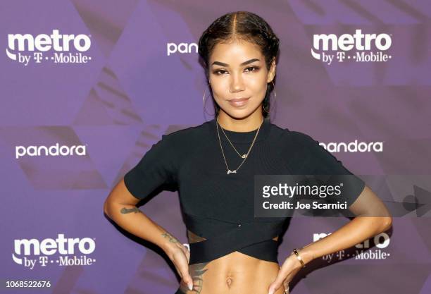 Jhene Aiko attends Metro By T-Mobile Presents: Live In LA Powered By Pandora Featuring Cardi B And Jhené Aiko at Academy Nightclub on November 15,...