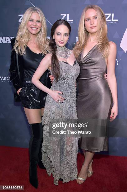 Model Christie Brinkley and daughters singer-songwriter Alexa Ray Joel and model Sailor Lee Brinkley-Cook attend the 2018 Footwear News Achievement...