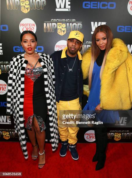 Angela Simmons, Jojo Simmons, and Vanessa Simmons attend the "Growing Up Hip Hop" season 4 party on December 4, 2018 in New York City.