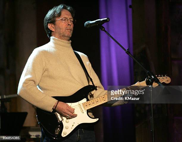 Eric Clapton during 20th Annual Rock and Roll Hall of Fame Induction Ceremony - Rehearsals at Waldorf Astoria in New York City, New York, United...