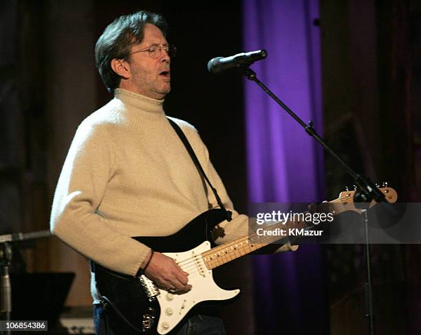 Eric Clapton during 20th Annual Rock and Roll Hall of Fame Induction Ceremony - Rehearsals at Waldorf Astoria in New York City, New York, United...