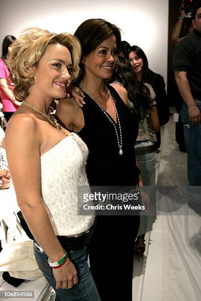 Kelly Carlson and Brooke Burke during Mercedes-Benz Fall 2005 Fashion Week at Smashbox Studios - Kevan Hall - Front Row at Smashbox Studios in Culver...