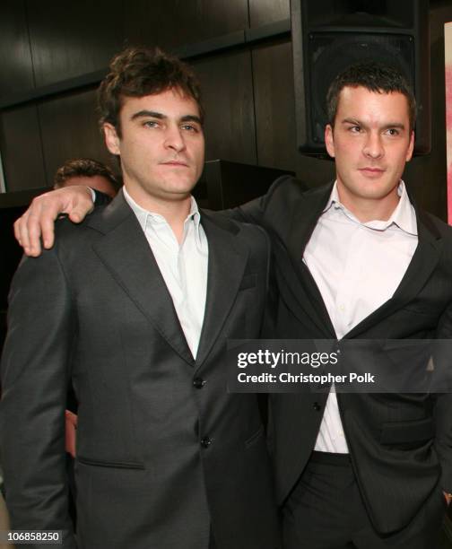 Joaquin Phoenix and Balthazar Getty during The Art of Elysium Presents Russel Young "fame, shame and the realm of possibility" Hosted by Balthazar...