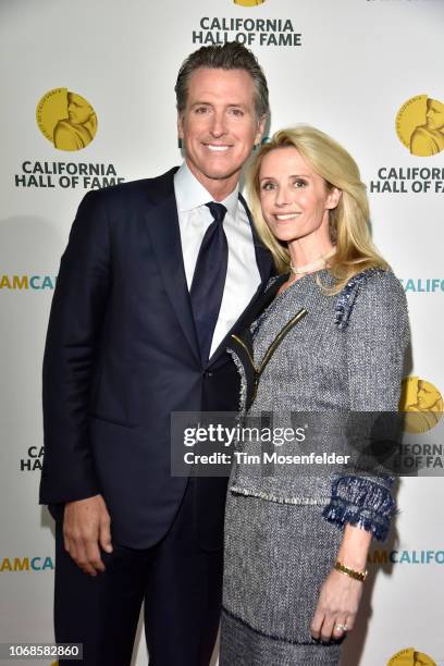 Governor elect Gavin Newsom and wife Jennifer Siebel Newsom attend the 12th Annual California Hall of Fame Ceremony at The California Museum on...