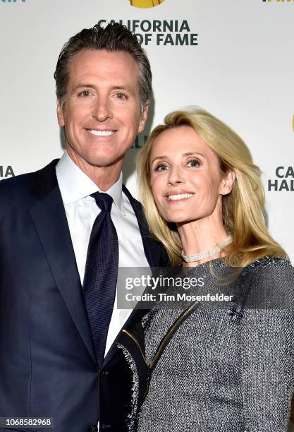 Governor elect Gavin Newsom and wife Jennifer Siebel Newsom attend the 12th Annual California Hall of Fame Ceremony at The California Museum on...