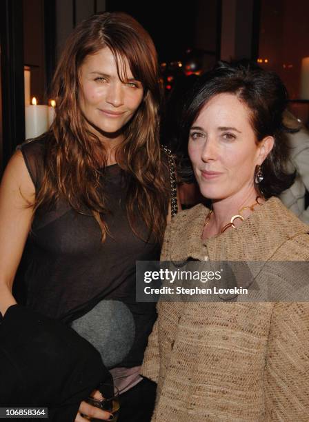 Helena Christensen and Kate Spade during Kate Spade/Vanity Fair Charitable Holiday Celebration and Slim Aarons Book Launch at Kate Spade Store - SoHo...