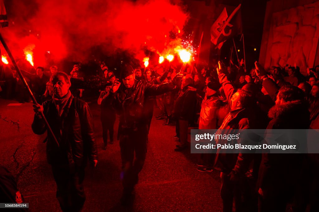 Spanish Far Right Supporters Gather To Remember Falange Movement Founder