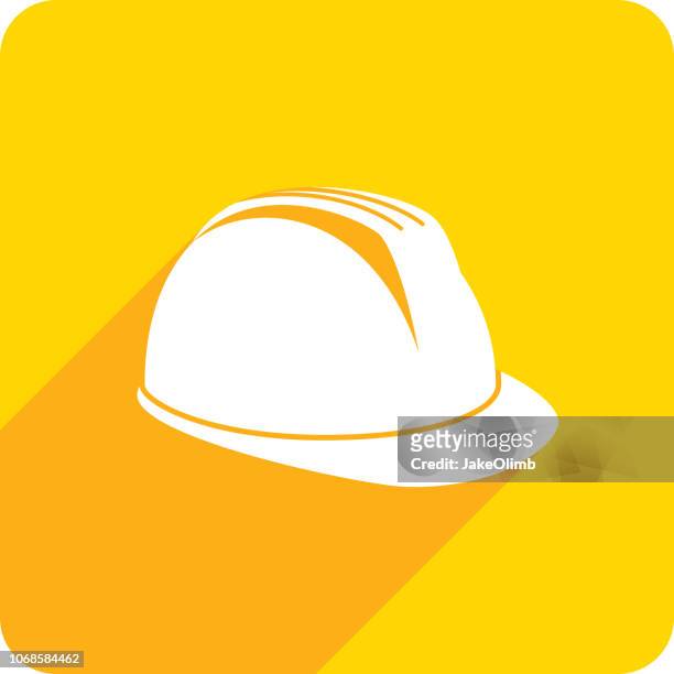ilustrações de stock, clip art, desenhos animados e ícones de hard hat icon silhouette - capacete de obra