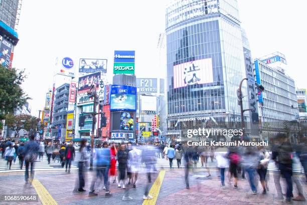 tokyo shibuya scramble crossing - 渋谷区 ストックフォトと画像