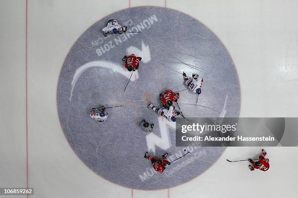 General action view during the German Ice Hockey Cup 2010 third round game between Canada and Slovakia at Olympiahalle on November 14, 2010 in...