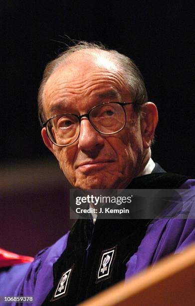 Alan Greenspan during Convocation in Honor of Alan Greenspan and Gordon Brown at New York University - December 14, 2005 at New York University in...