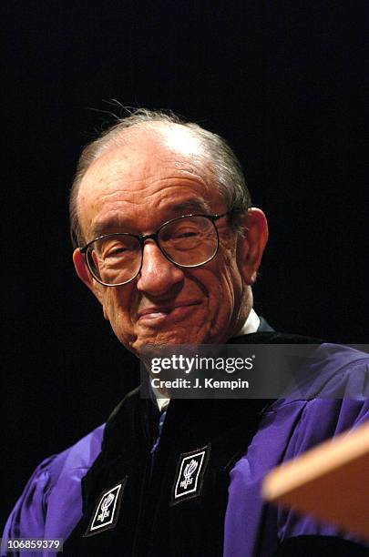 Alan Greenspan during Convocation in Honor of Alan Greenspan and Gordon Brown at New York University - December 14, 2005 at New York University in...