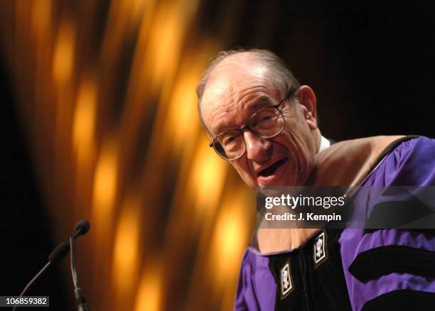 Alan Greenspan during Convocation in Honor of Alan Greenspan and Gordon Brown at New York University - December 14, 2005 at New York University in...