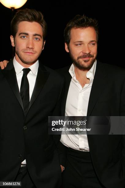 Jake Gyllenhaal and Peter Sarsgaard during 17th Annual Palm Springs International Film Festival Gala Awards Presentation - Red Carpet at Palm Springs...