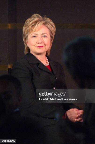 Senator Hillary Rodham Clinton during the Children's Defense Fund's 2006 Winter Benefit Luncheon at the Rainbow Room in New York, New York on January...