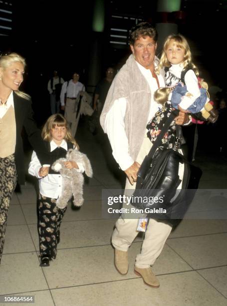 David Hasselhoff, Wife Pamela Bach, and Daughters Taylor Hasselhoff and Hayley Hasselhoff