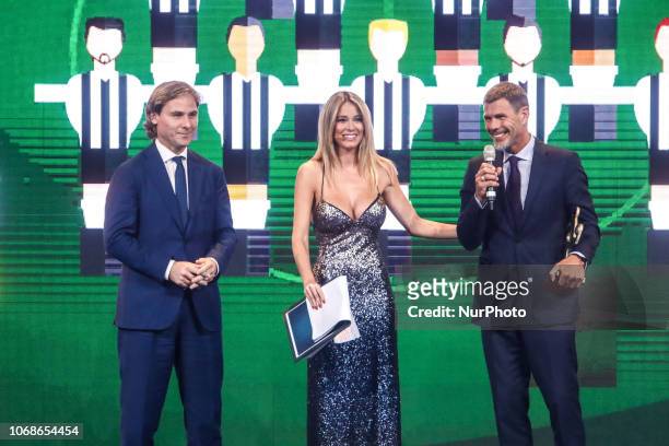 Pavel Nedved,Diletta Leotta,Zvonimir Boban attend 'Oscar Del Calcio AIC' Italian Football Awards in Milan, Italy, on December 03 2018