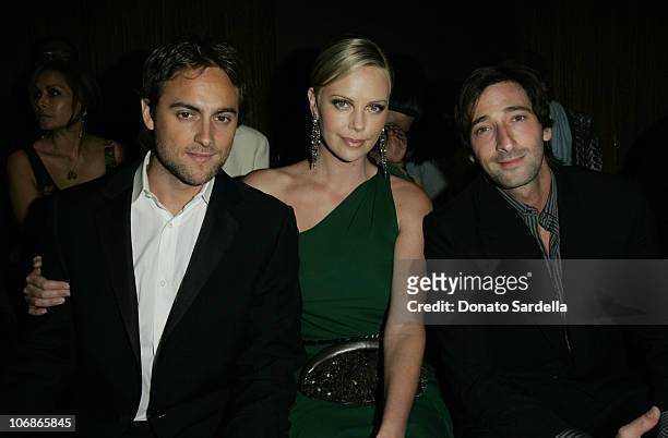 Stuart Townsend, Charlize Theron and Adrien Brody during Gucci Spring 2006 Fashion Show to Benefit Children's Action Network and Westside Children's...
