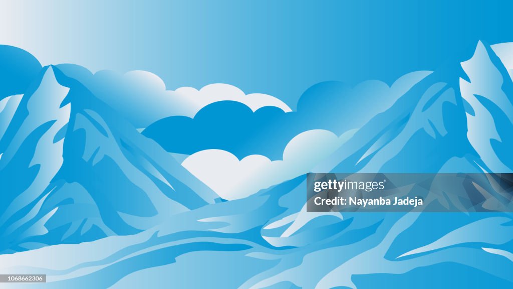 Ice Mountain landscape illustration