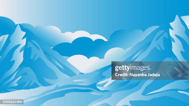 ice mountain landscape illustration - k2 stock illustrations