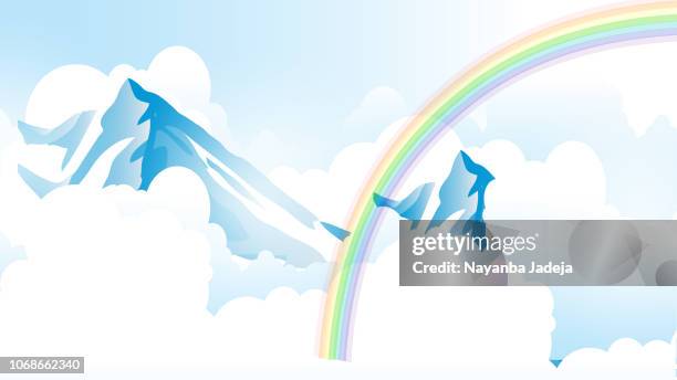 ice mountain landschaft abbildung - panorama stock-grafiken, -clipart, -cartoons und -symbole