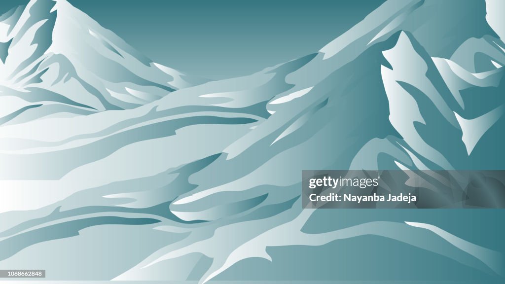 Ice Mountain landscape illustration