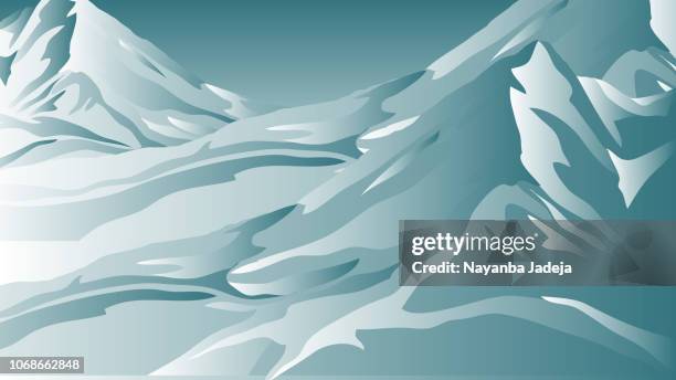 ice mountain landscape illustration - tibet stock illustrations