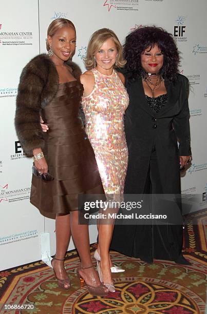 Mary J. Blige, Katie Couric and Chaka Khan during Katie Couric, EIF and NCCRA Present "Hollywood Meets Motown" Benefit - Arrivals at The Waldorf...