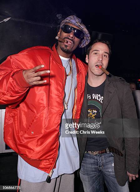 Snoop Dogg and Jeremy Piven during EA & Paramount Pictures Host "The Godfather: The Game" Launch Party - Inside at Privilege in West Hollywood,...