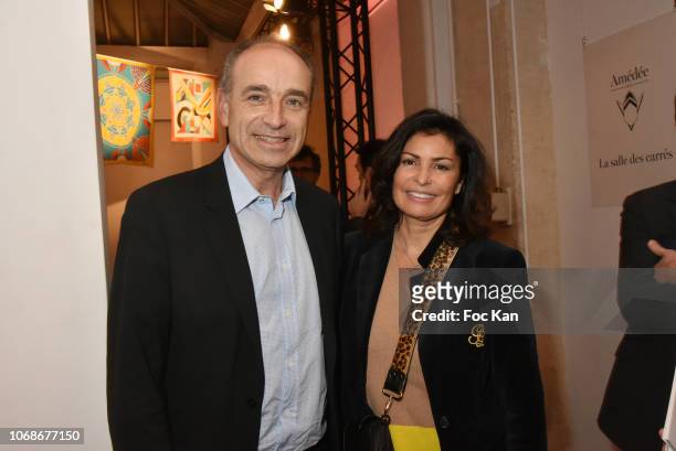 Jean Francois Cope and Nadia Cope attend Amedee Cocktail Party at Atelier Richelieu on December 4, 2018 in Paris, France.